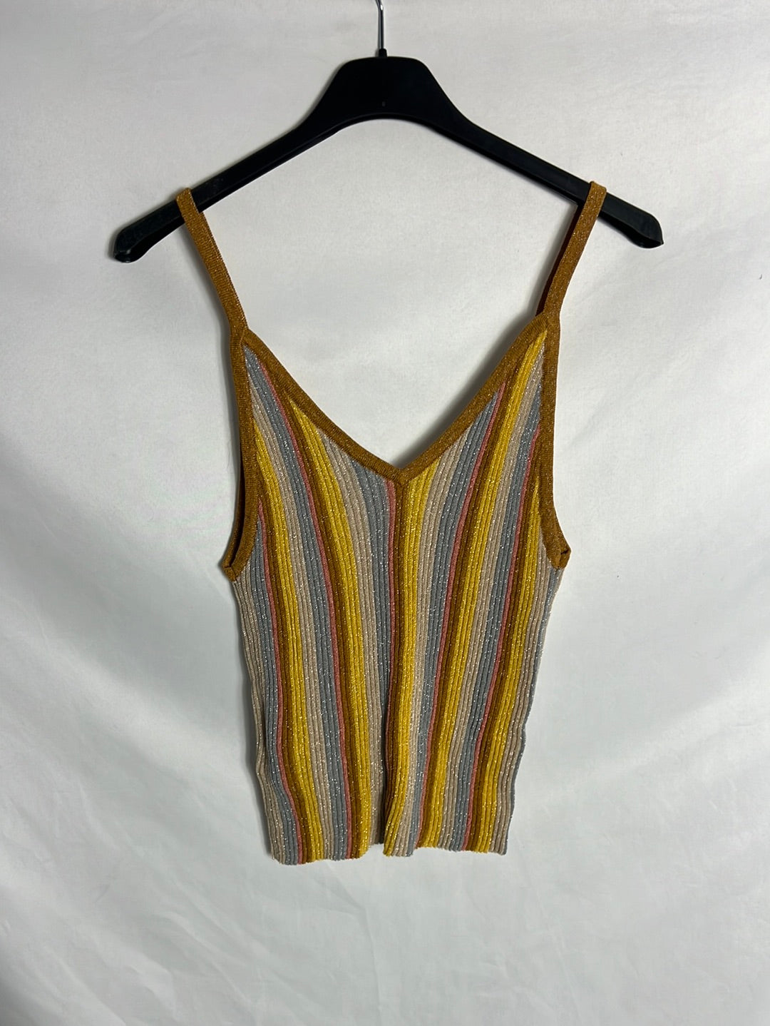 SUNCOO. Ribbed top with shiny thread colors. Size 0 (xs/s)