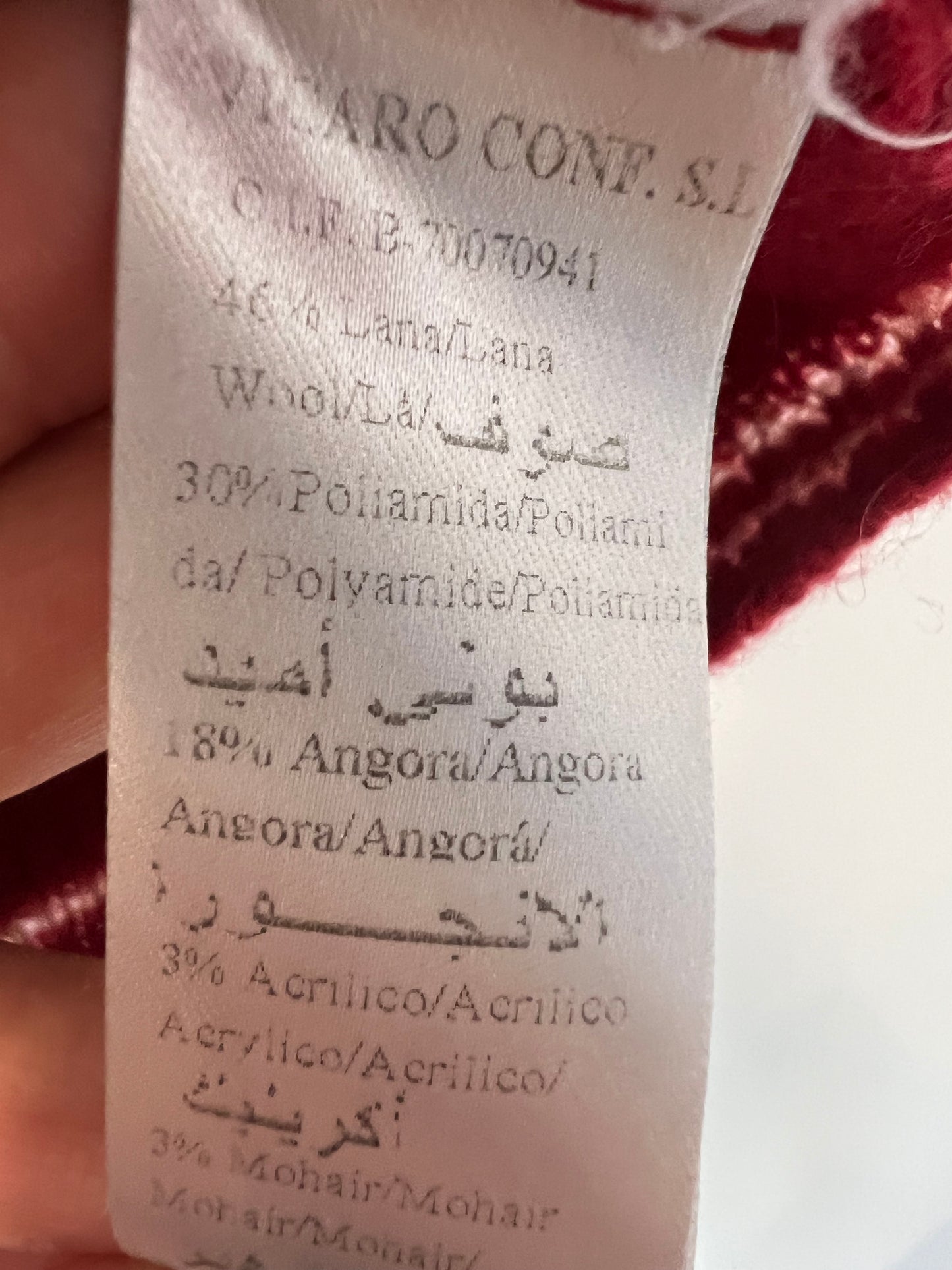 NANOS. Jersey rojo con lana letra. T 24 meses