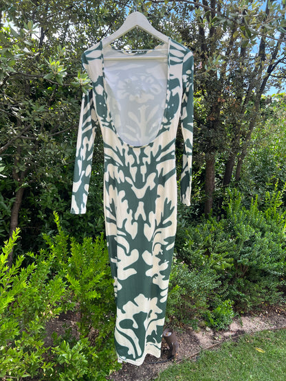 CATCHALL. Vestido largo estampado elástico. T S