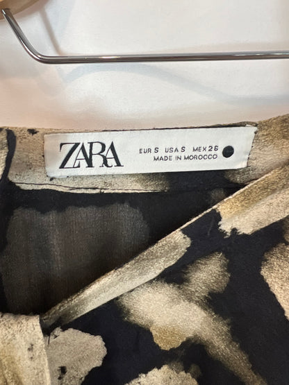 ZARA. Falda midi estampada efecto pareo. T S