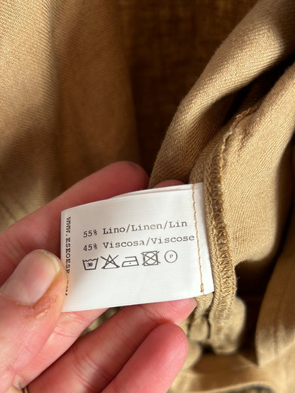 THAT OR THAT. Flowing camel linen jacket. TS