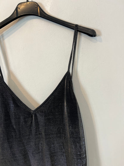 ZARA. Vestido plateado hilos T. S