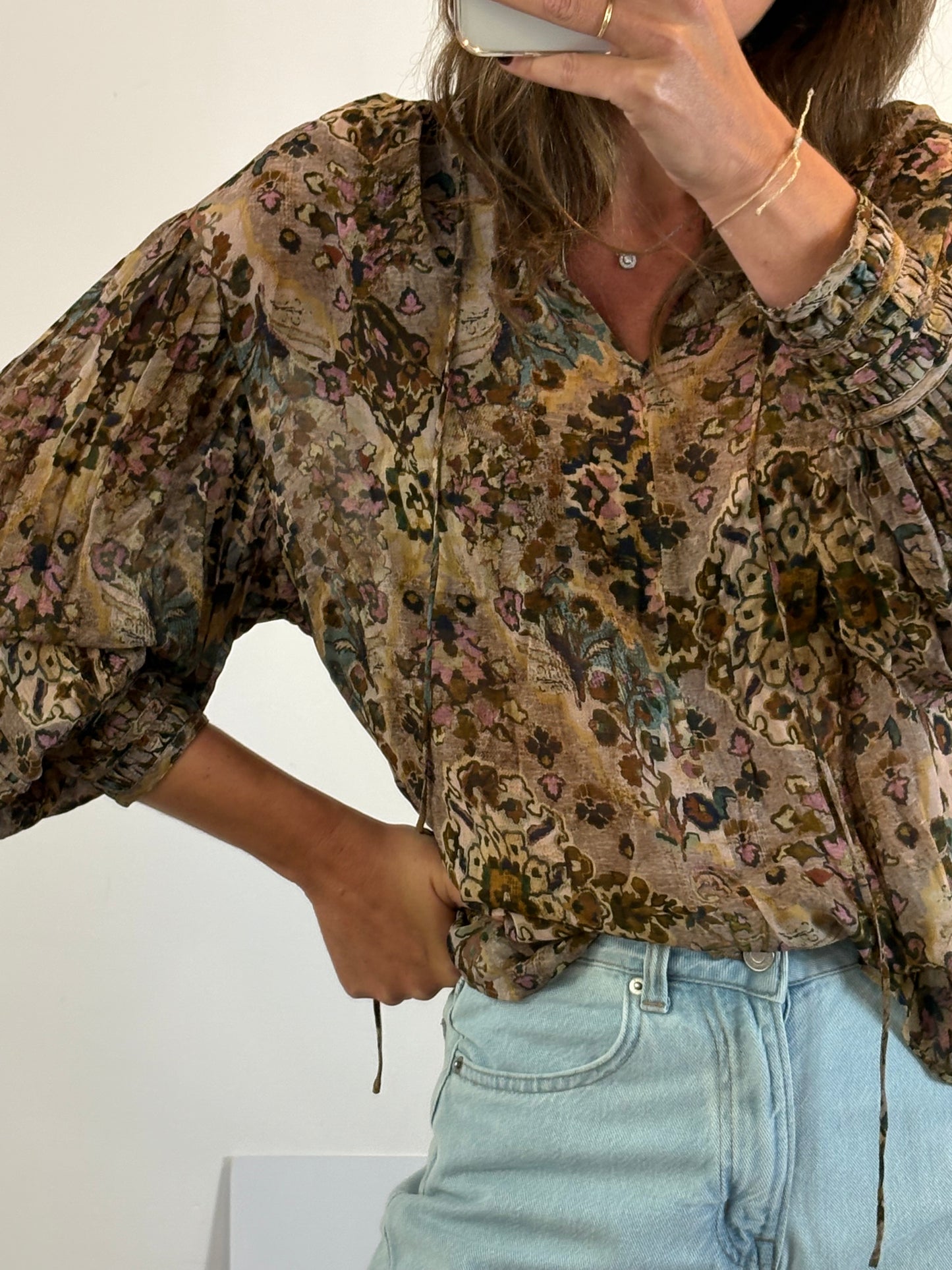 MASSIMO DUTTI. Flowy printed blouse. T.S.