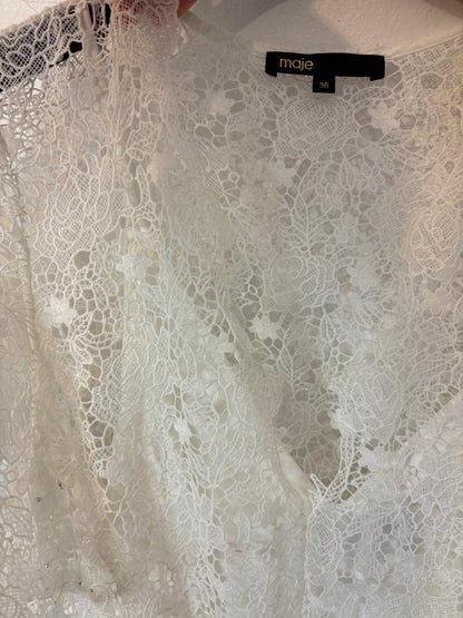 MAJE. Vestido blanco encaje
