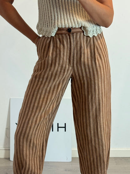 SOEUR. Pantalón raya tonos tierra. T 38