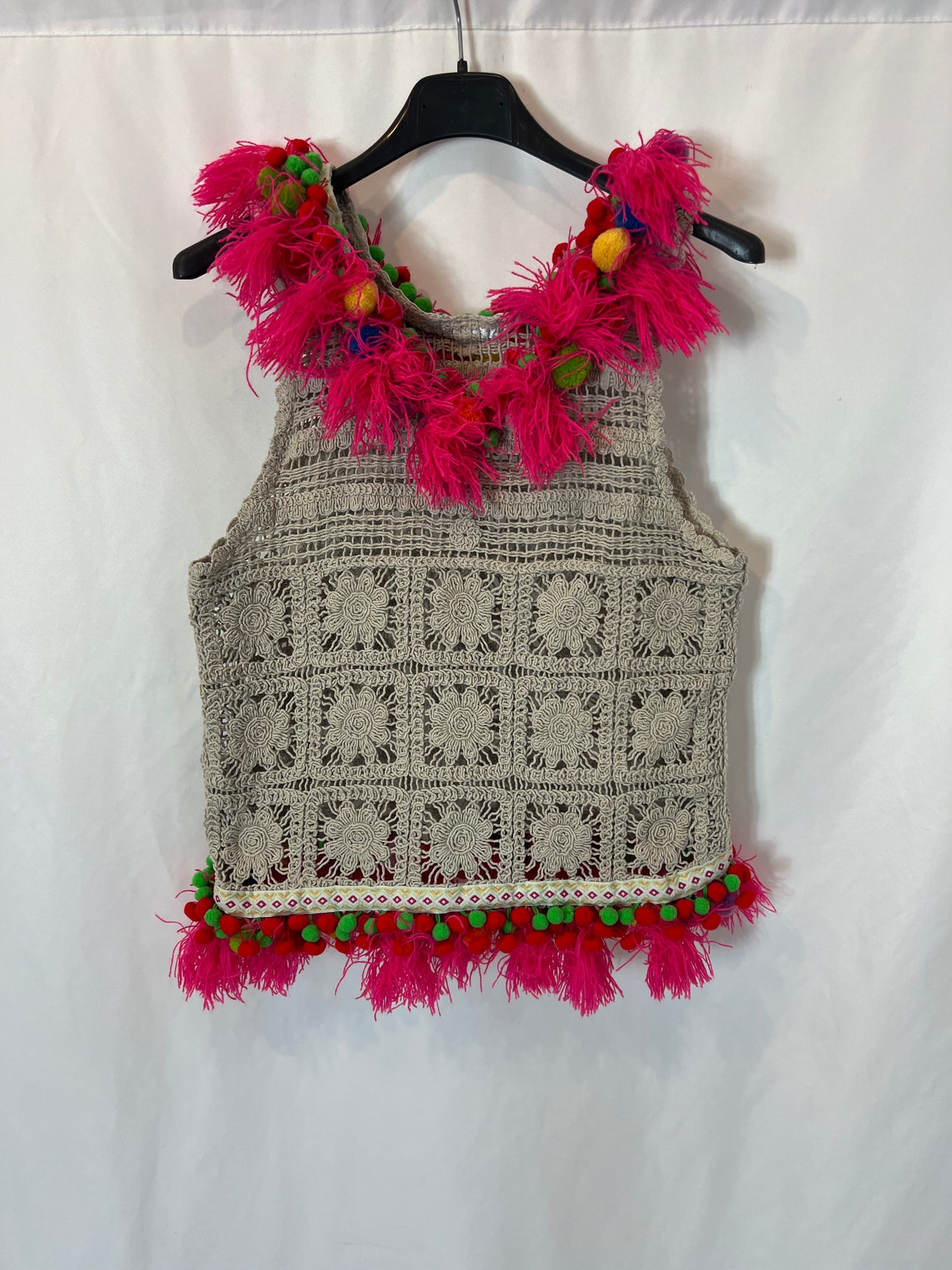 OTRAS. Top croché pompones. T S