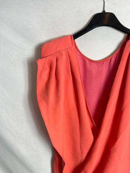 DAVID CHRISTIAN. Mono largo salmón detalle espalda. T 36