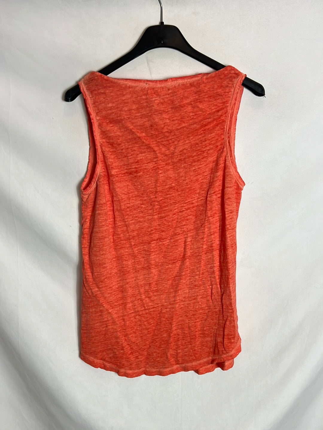 ZARA. Camiseta sin naranja Lino naranja. T S