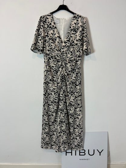 CHERUBINA. Long printed dress with gathered trim. TM