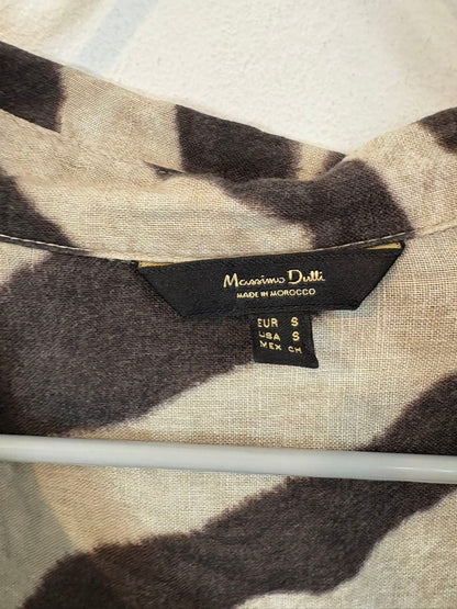 MASSIMO DUTTI. Camisa de lino estampado