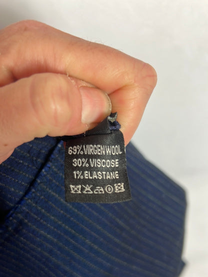 CORTANA. Falda tubo azul rayas. T 36