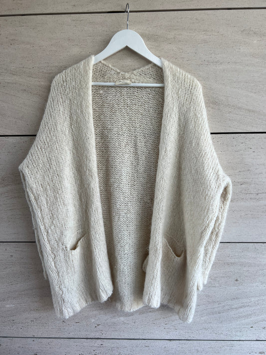 AMERICAN VINTAGE. Cárdigan color crudo con lana. T XS/S
