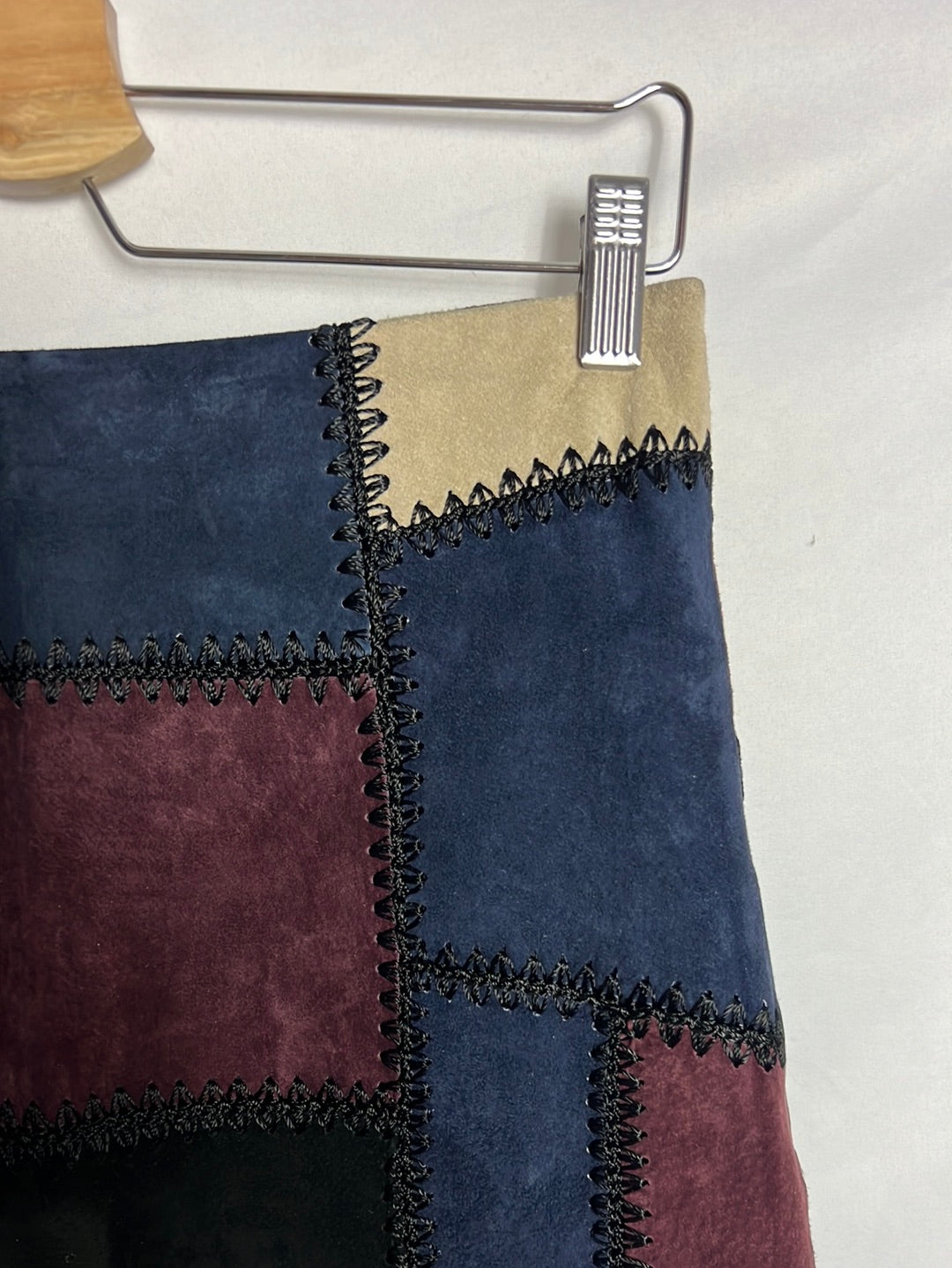 ZARA. Short leather patchwork skirt. TS