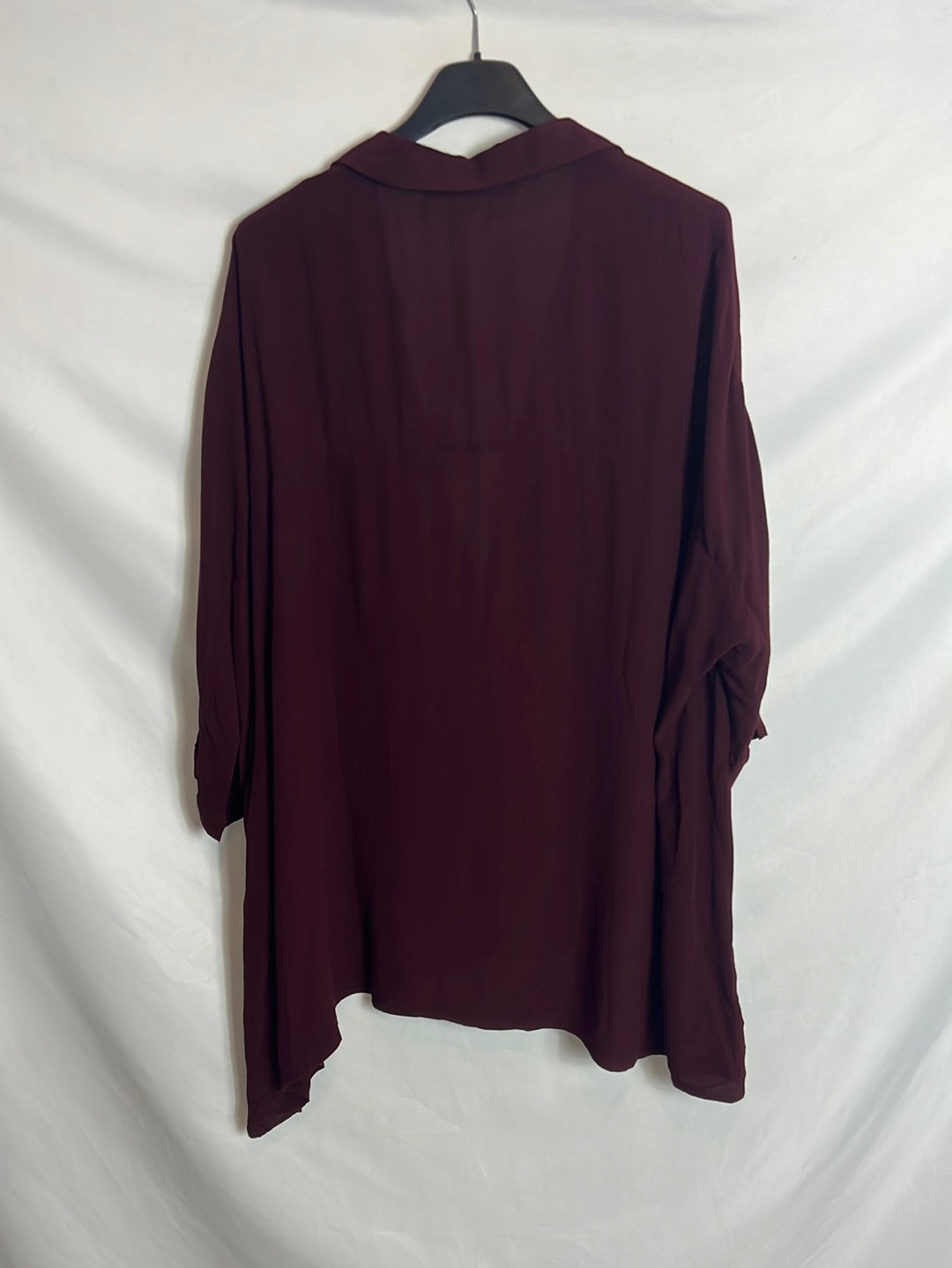 ZARA. Blusa burdeos asimetrica oversized. T M