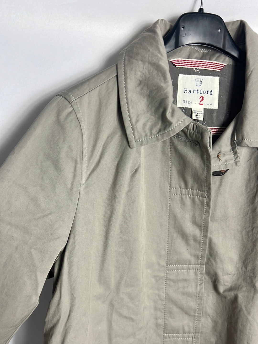 HARTFORD. Taupe trench coat. Size 2(M)