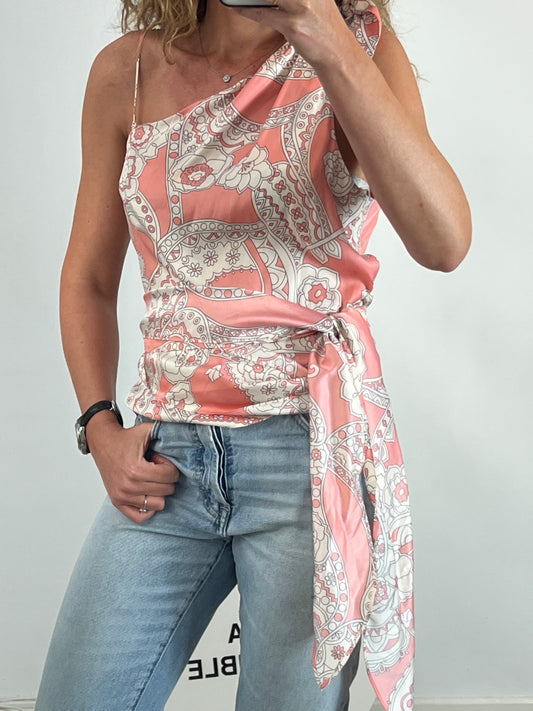 ZARA. Top asimétrico lazada. T M