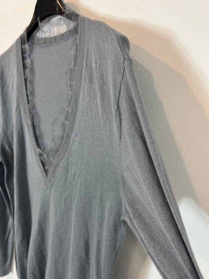 IRO. Jersey azul algodón y seda T.s/m