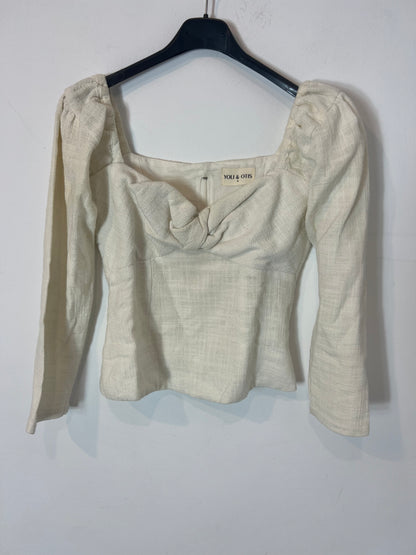 YOLI&OTIS. Top beige lino rustico. T S