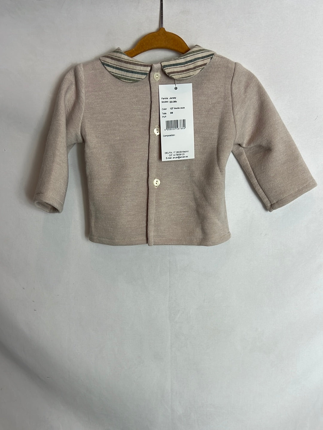 ANCAR. Jersey felpa cuello rayas T.6 meses