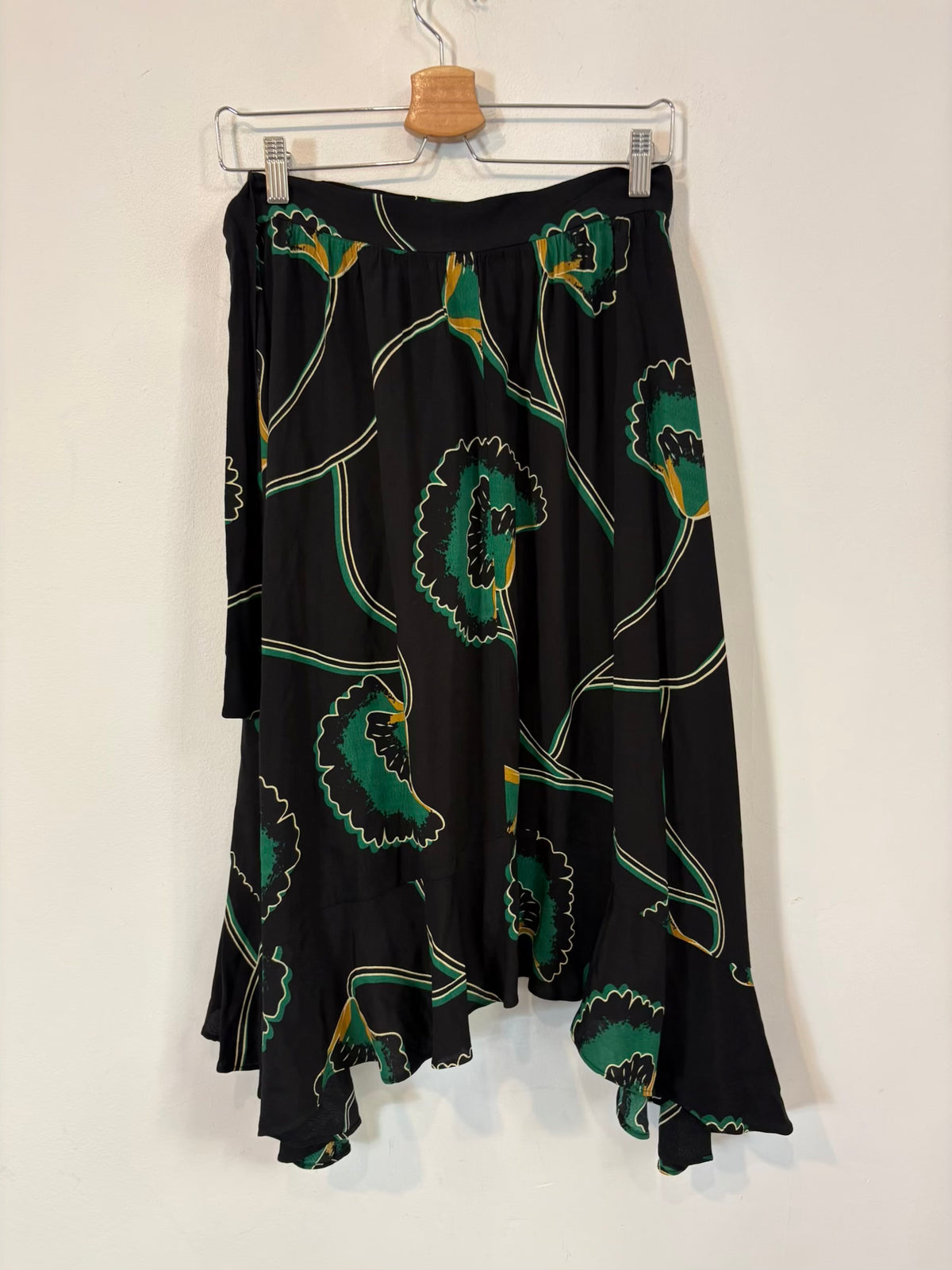 BA&Sh. Falda larga fluida estampada