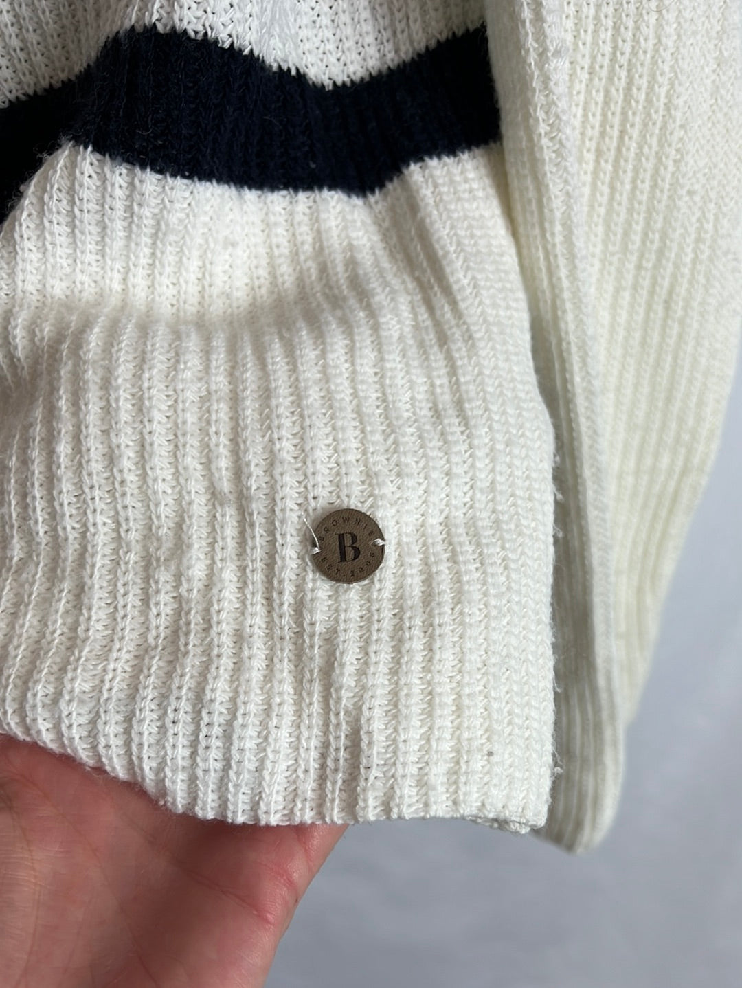 BROWNIE. Jersey blanca rayas azules . T S/M