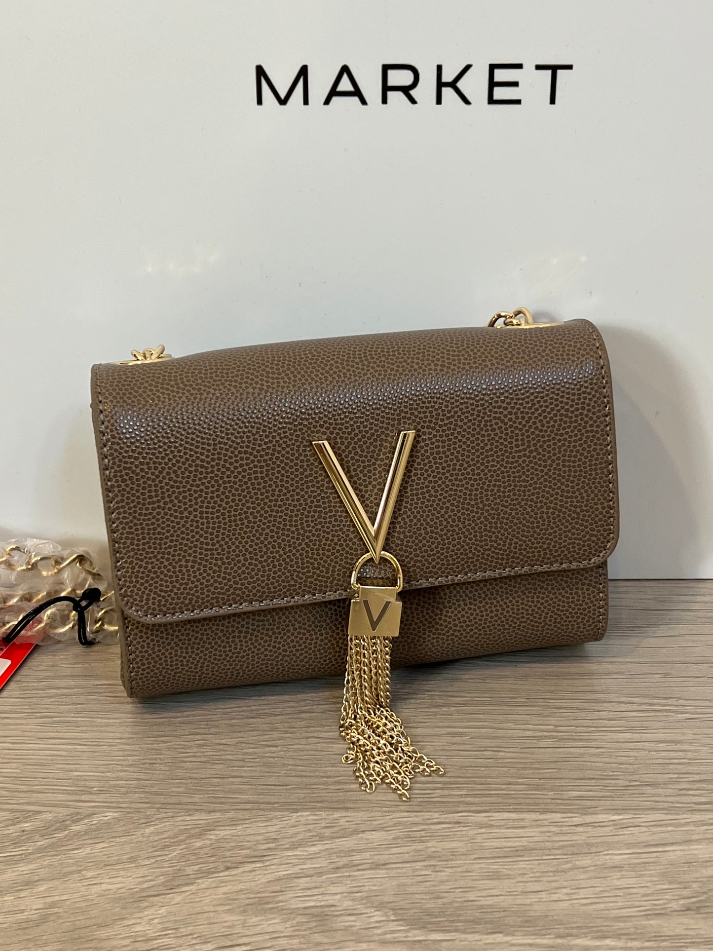 MARIO VALENTINO. Bolso efecto piel marrón