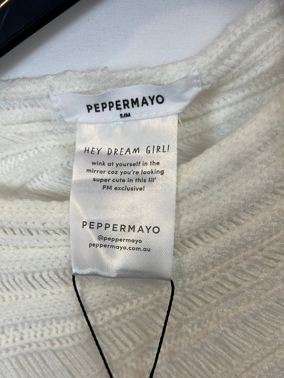 PAPERMAYO. White open knit dress Ts/m