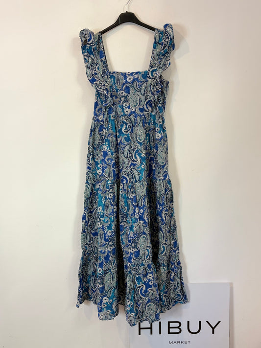 MANGO. Vestido con estampado azul