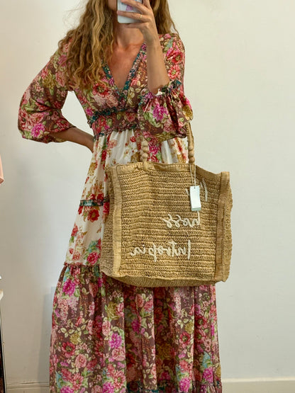 INTROPIA. Bolso rafia bordado