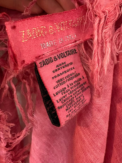ZADIG & VOLTAIRE. Pañuelo rosa algodón