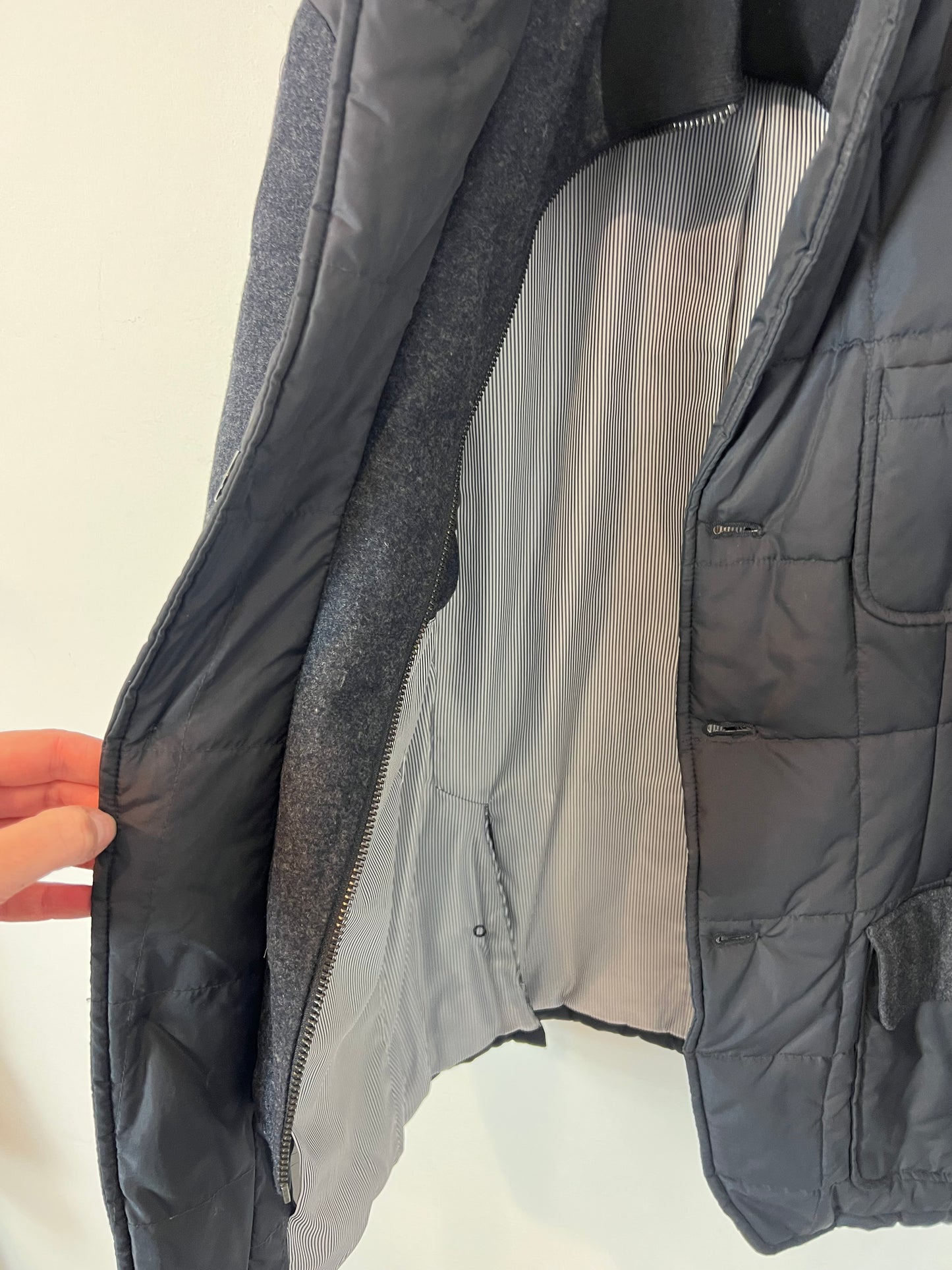 EMIDIO TUCCI. Men's blue double-textured jacket. TM