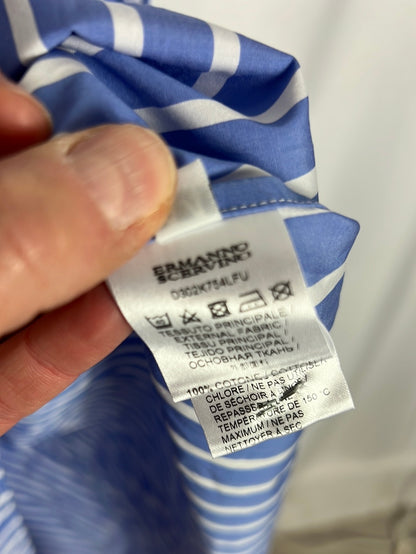 Vestido azul rayas asimétrico