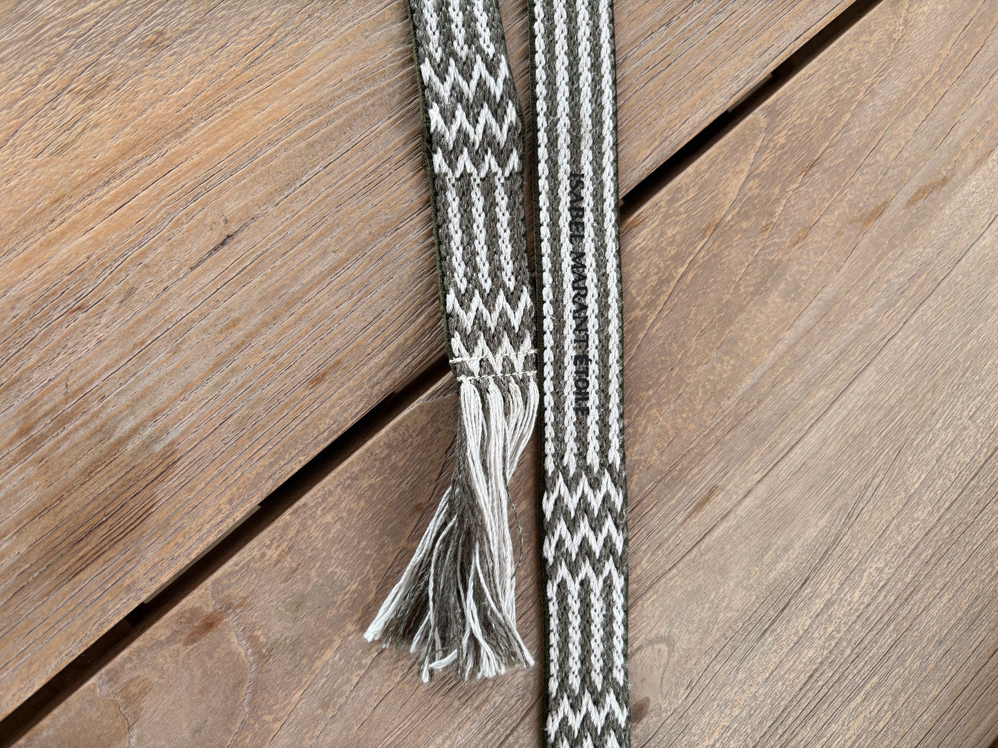 OTHERS. Adjustable two-tone fabric belt