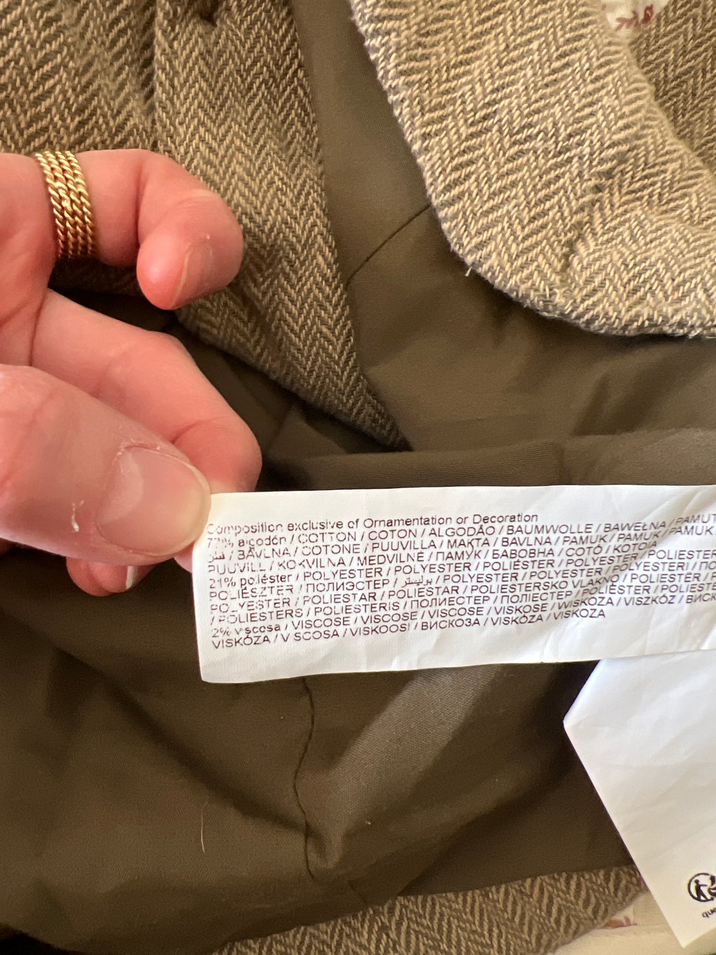 Chaleco espiga marrón T.s