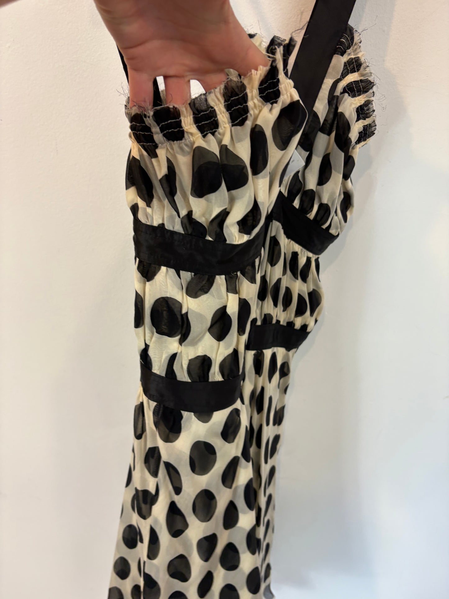 PATRIZIA PEPE. Vestido corto lunares seda