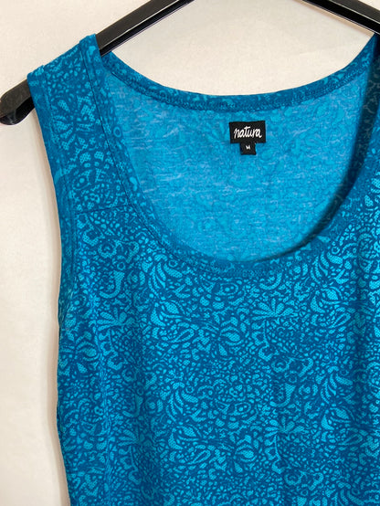 NATURA. Blue printed sleeveless top TM