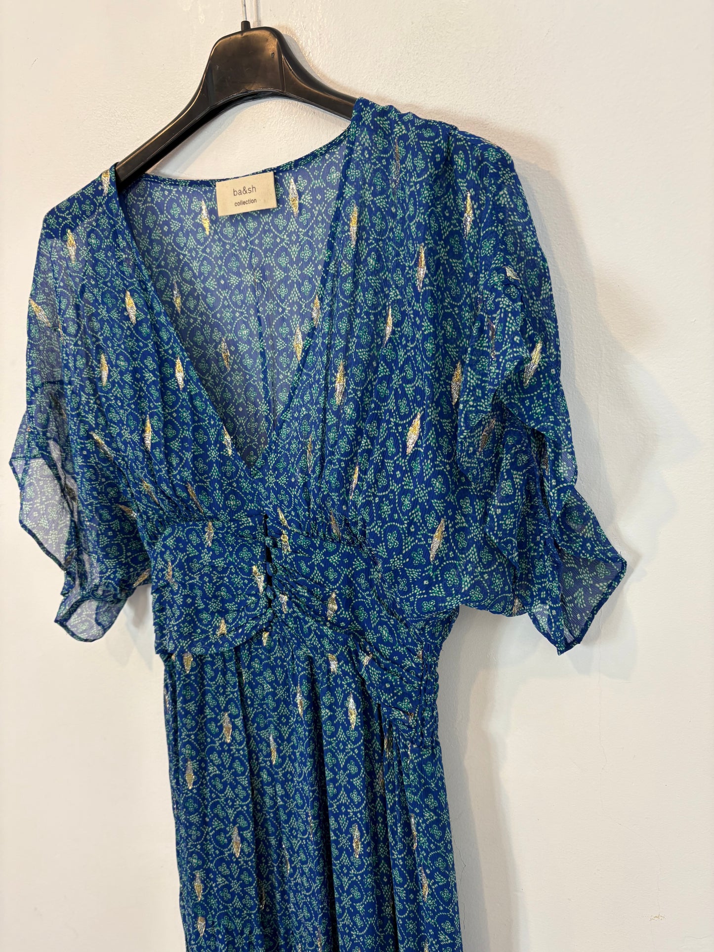 BA&SH. Vestido azul largo seda