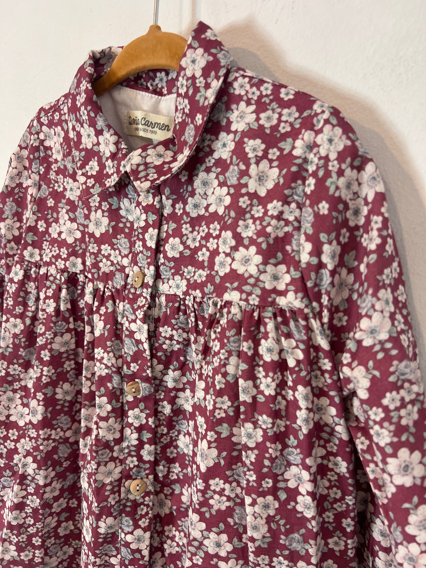 DOÑA CARMEN. Vestido estampado abotonado flores T 5 años