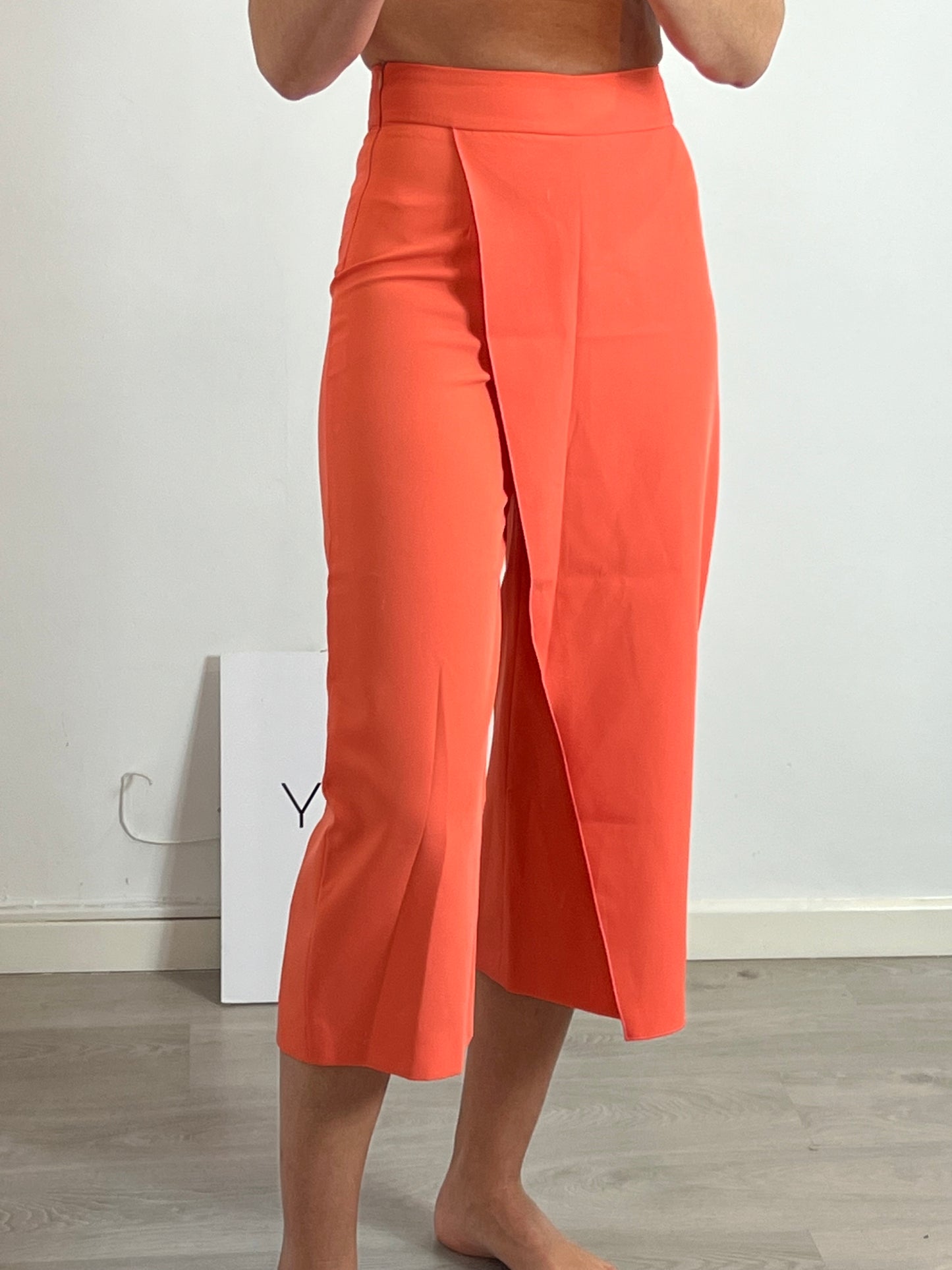 MAK BY MARISA ARACIL Orange midi culotte skirt T.36