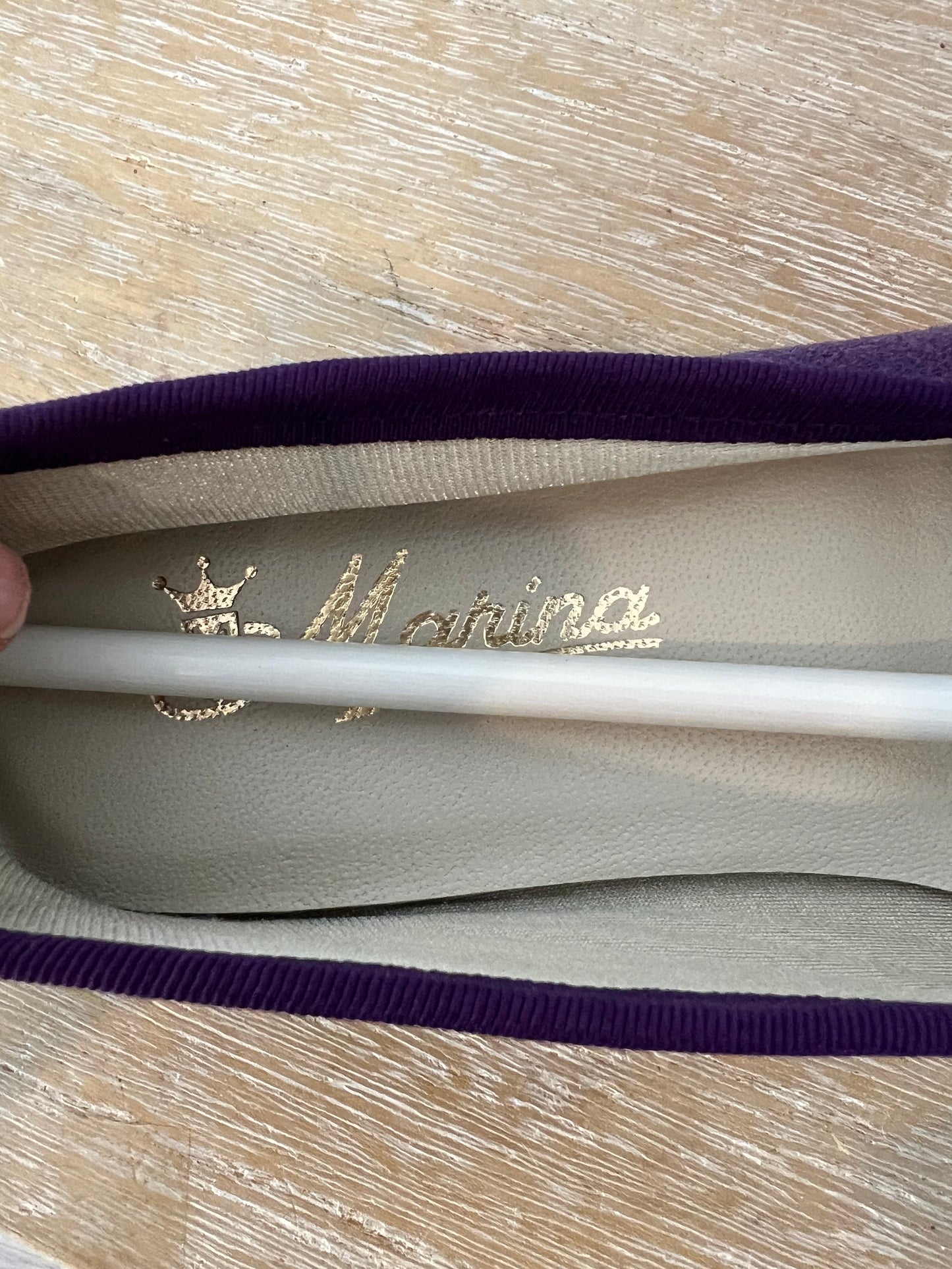 MARINA. Purple leather ballerinas. Size 38