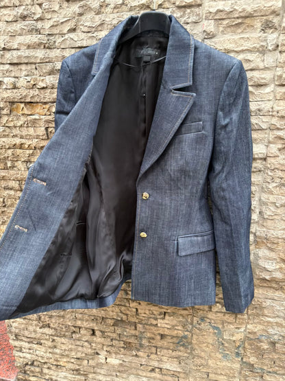 ZARA. Blazer denim costuras