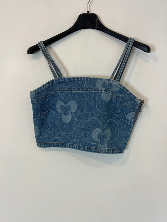 HOSBJERG. Top denim estampado. T S