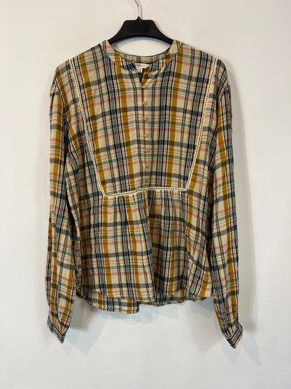 SPRINGFIELD. Blusa fluida cuadros T.38