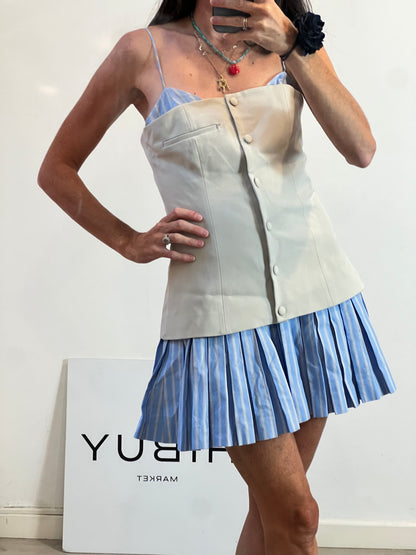 ZARA. Vestido corto corse beige