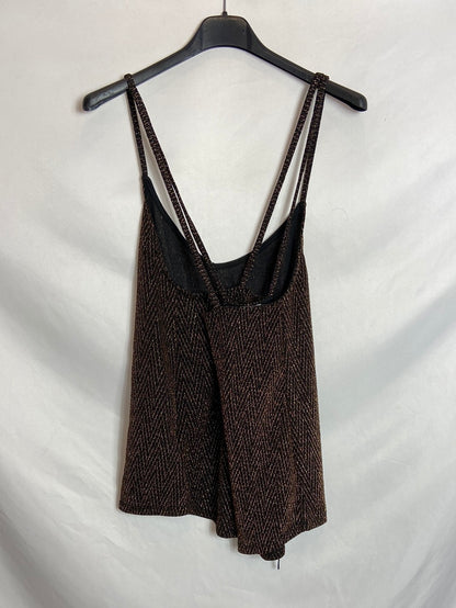 CORTEFIEL. Top tirantes hilo dorado. T.L