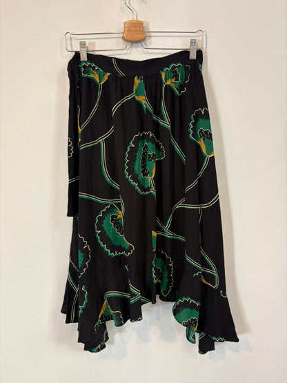 BA&SH. Falda midi asimétrica estampada