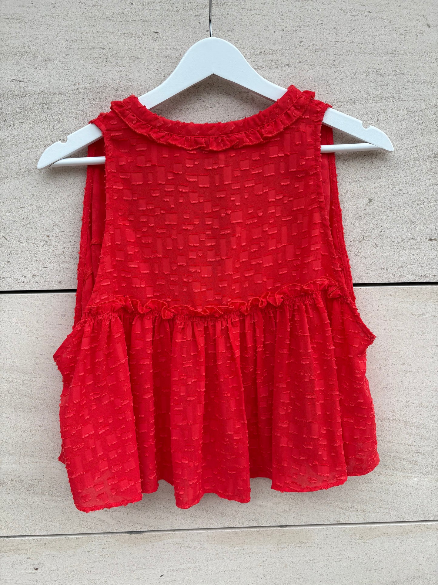 IRO. Top rojo fluido textura