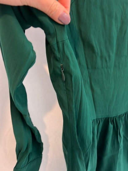 PEDRO DE HIERRO. Blusa verde fluida T.40