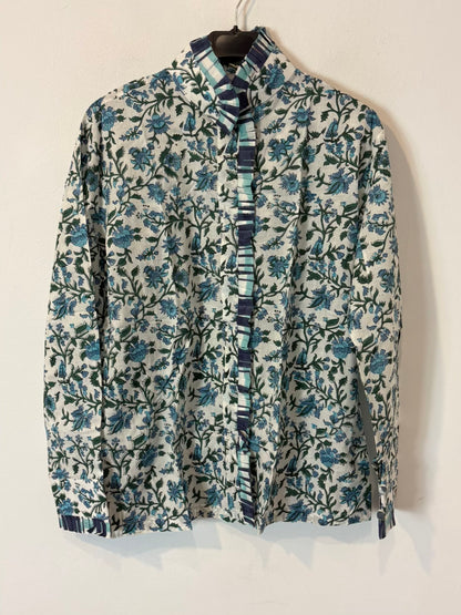 ITURRI ENEA. Conjunto pijamero flores azules y cuadros (varias tallas)