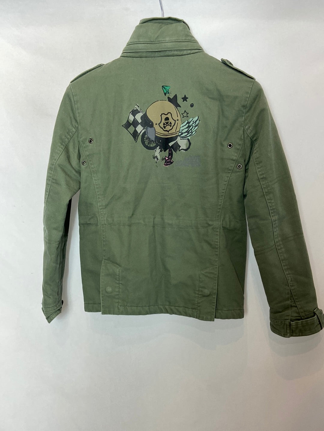 SCALPERS. Chaqueta parca verde bolsillos T. 8 años